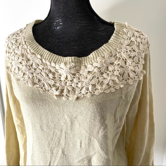 Blu Pepper Crochet Knit Sweater - Picture 3 of 11